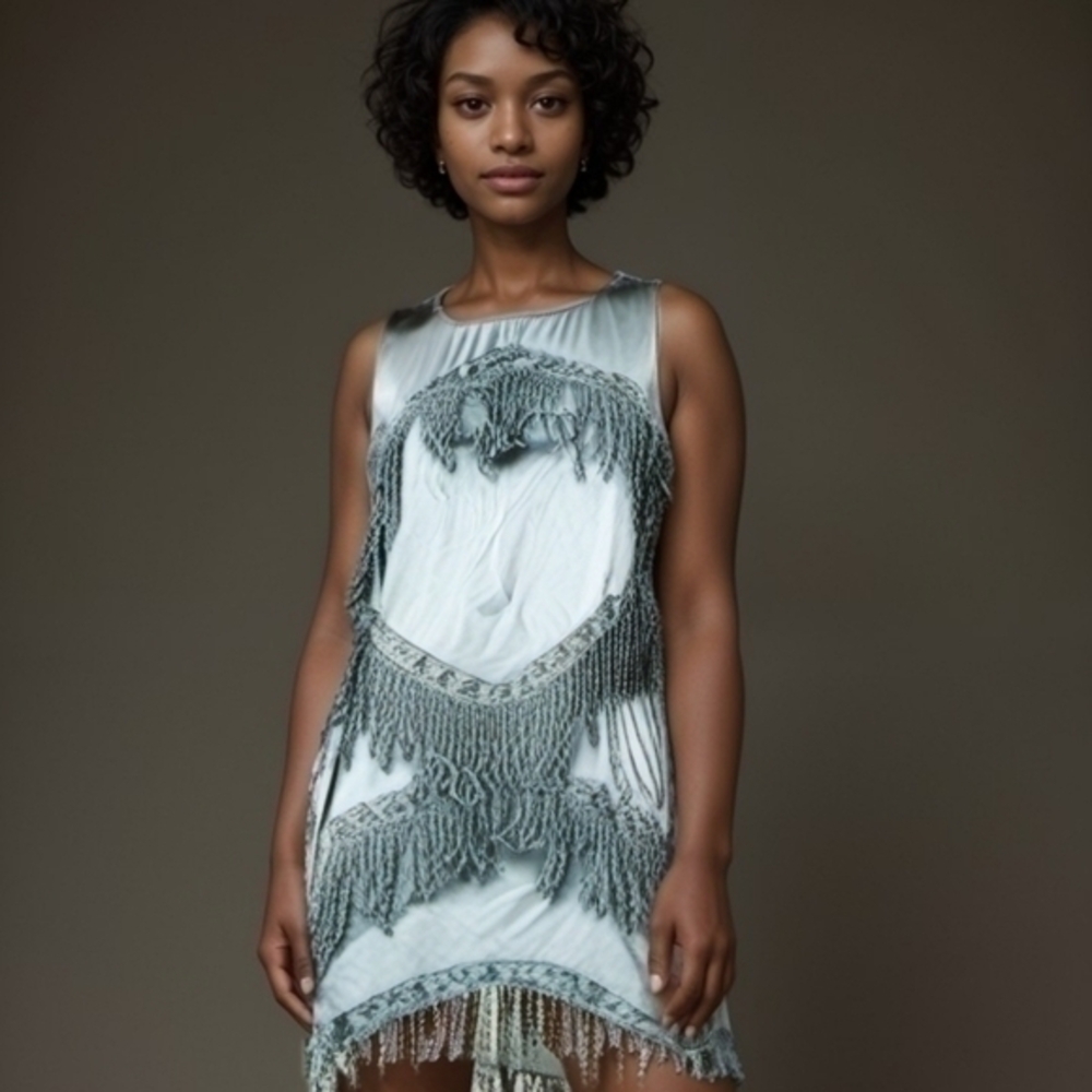 UMGEE FRINGE VINTAGE TUNIC TOP SZ S